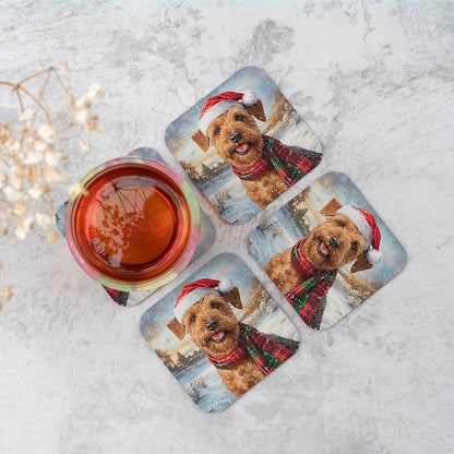 Snowy Christmas Irish Terrier Coasters