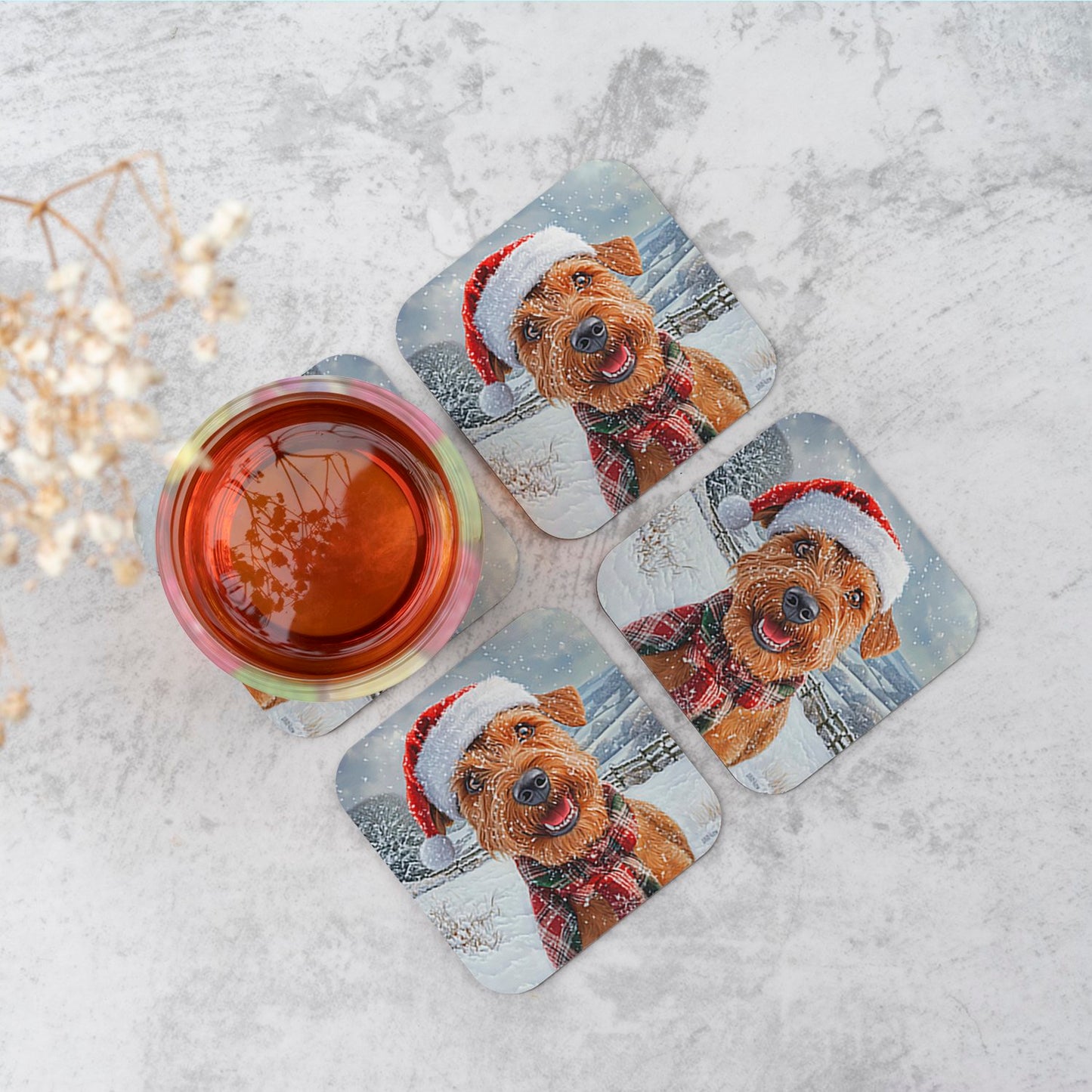 Christmas Irish Terrier Coasters