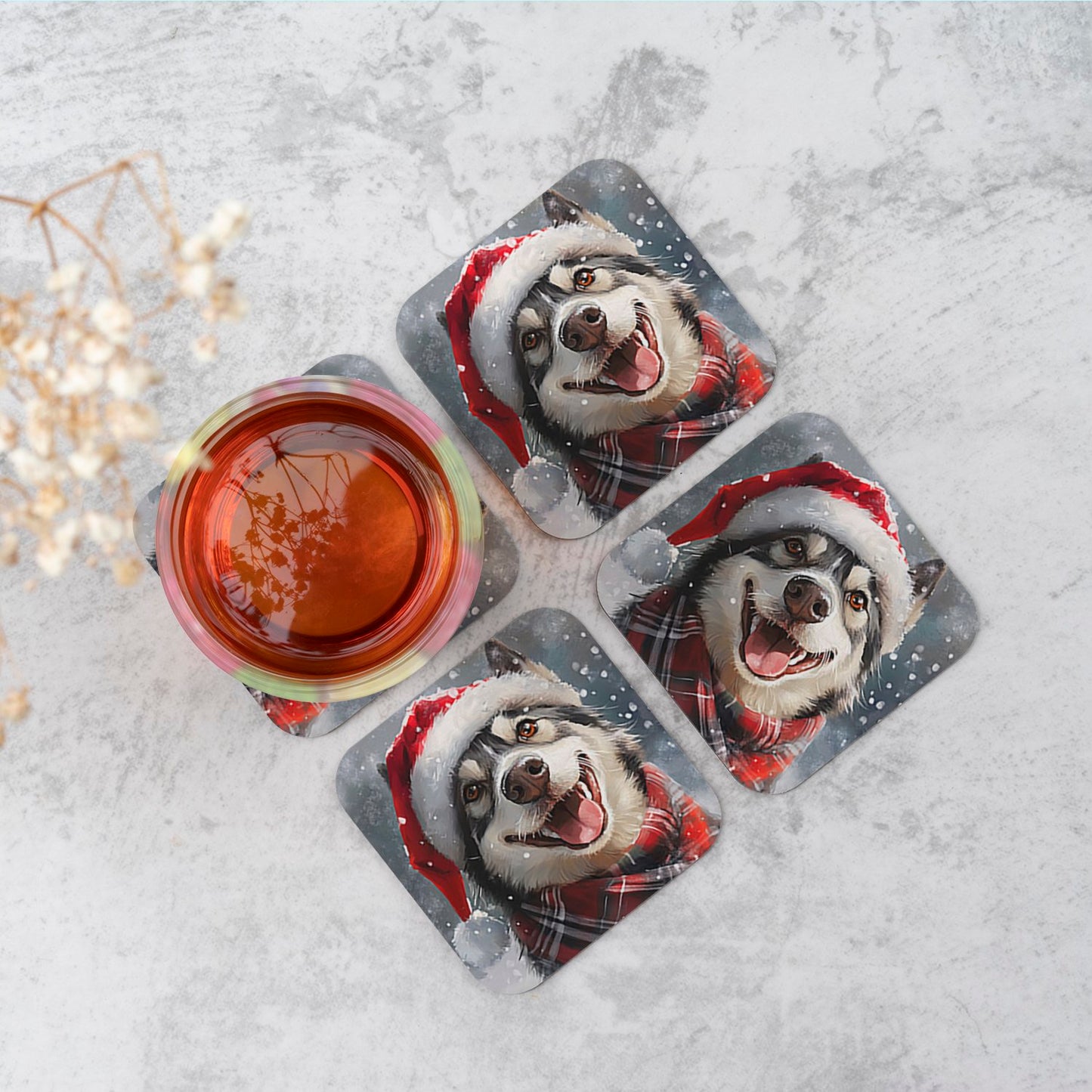 Christmas Husky Coasters