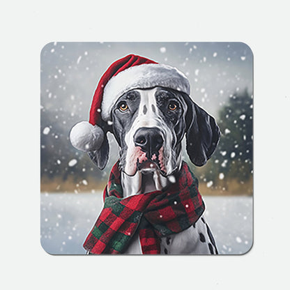 Snowy Christmas Great Dane Coasters