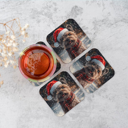 Snowy Christmas Cairn Terrier Coasters