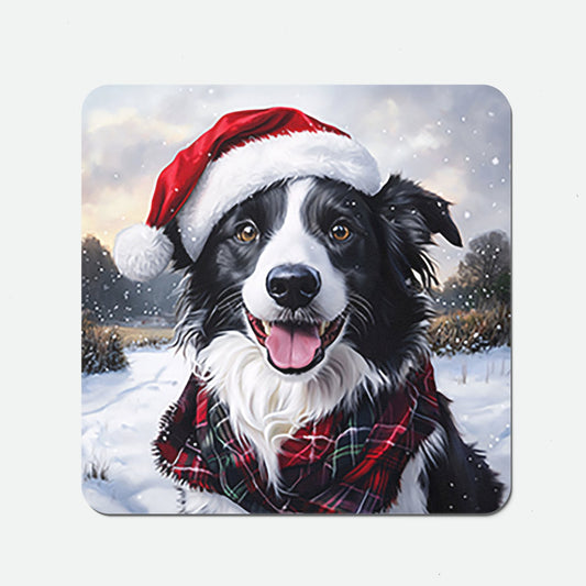 Christmas Border Collie Coasters