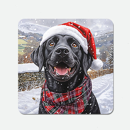 Christmas Black Labrador Coasters