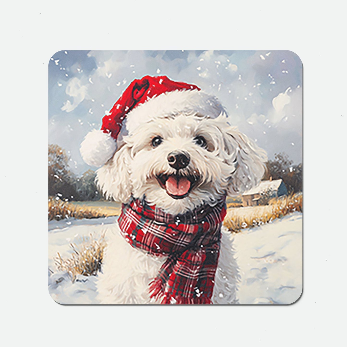 Christmas Bischon Frise Coasters