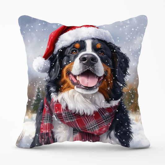 Christmas Bernese Mountain Dog Cushion