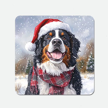 Christmas Bernese Mountain Dog Coasters