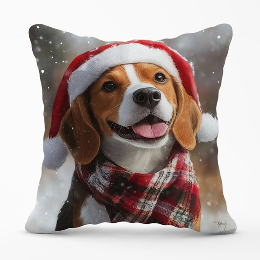 Christmas Beagle Cushion