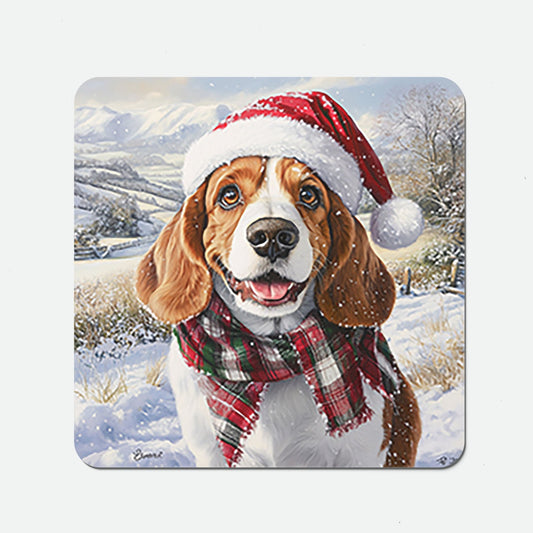 Christmas Bassett Hound Coasters