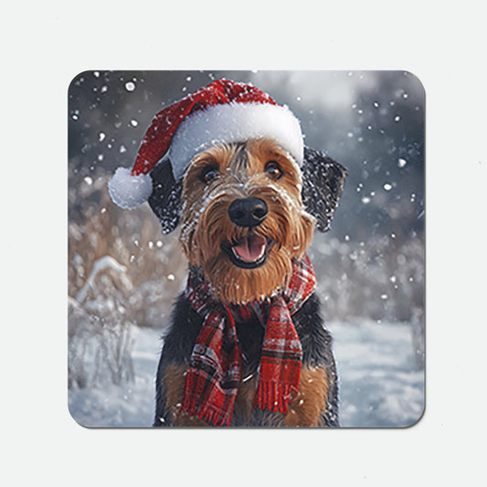 Christmas Airedale Terrier Coasters