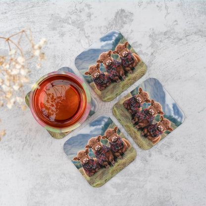 Trio Of Baby Highland Cows Coasters