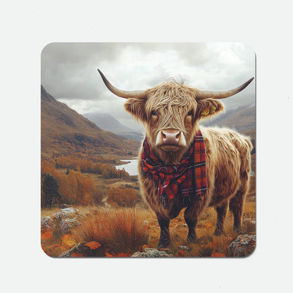 Autumnal Highland Cow Coasters