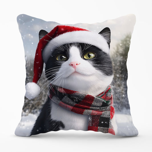 Christmas Black Cat Cushion