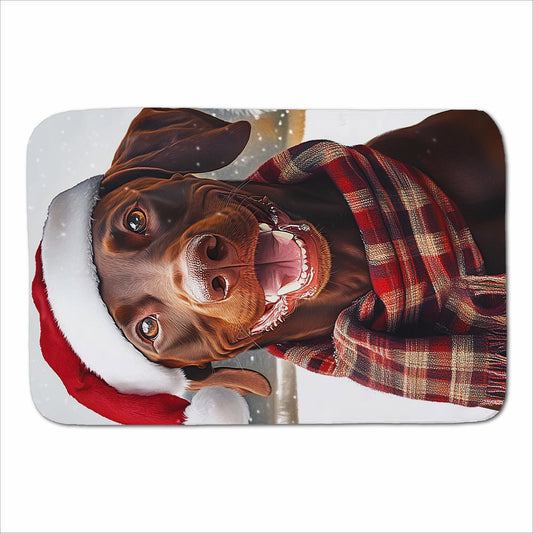 Christmas Brown Doberman Sherpa Blanket