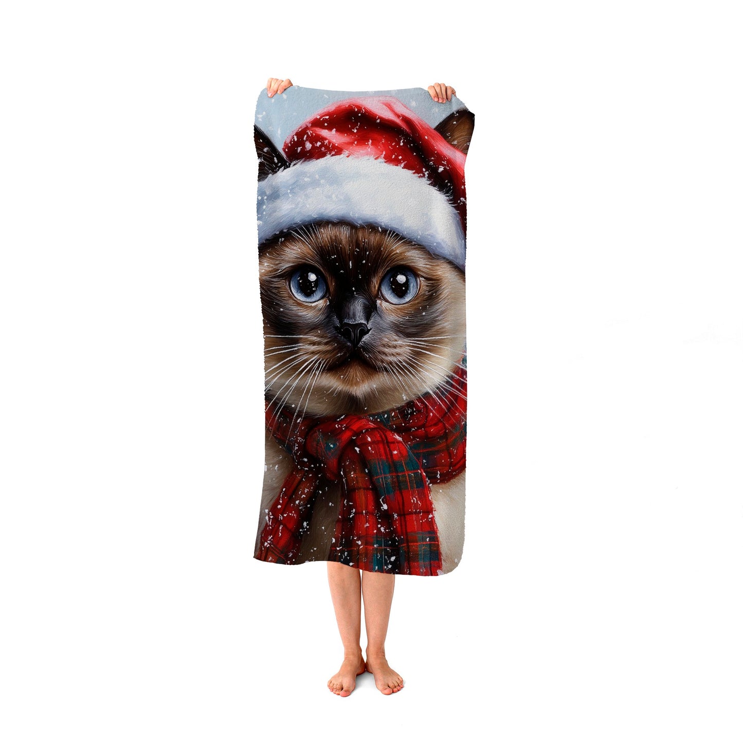 Christmas Burmese Beach Towel