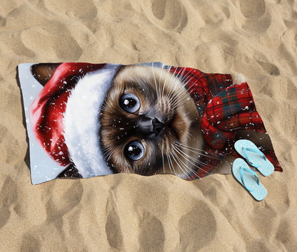 Christmas Burmese Beach Towel