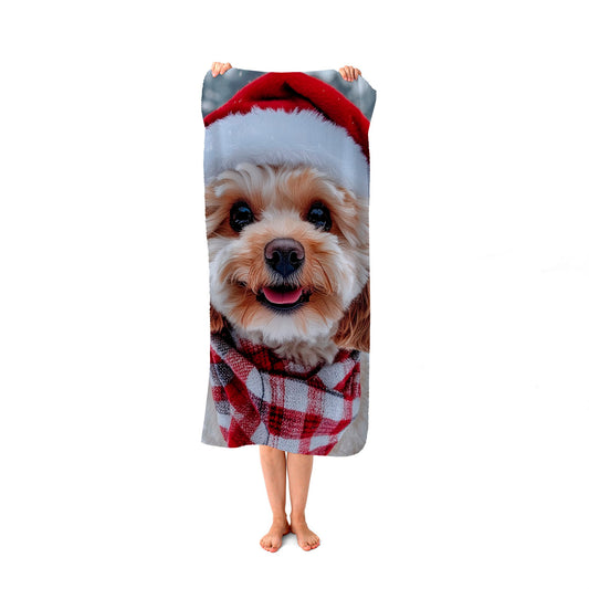 Christmas Cavapoo Beach Towel