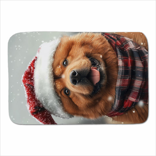 Snowy Christmas Chow Sherpa Blanket