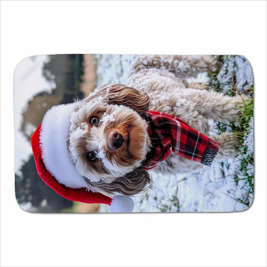 Snowy Christmas Cockapoo Sherpa Blanket