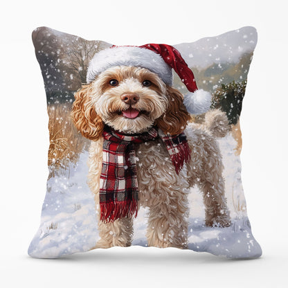 Christmas Cockapoo Dog Cushion