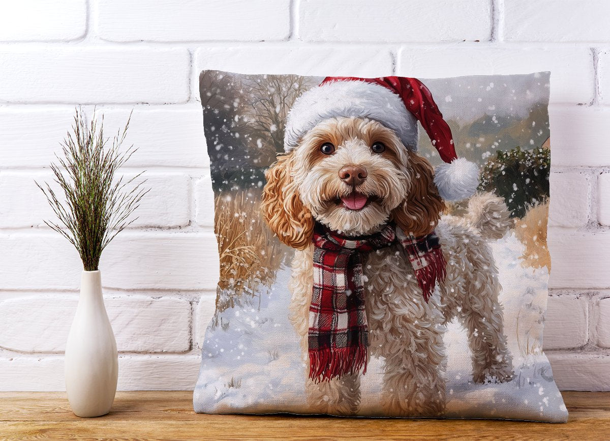 Christmas Cockapoo Dog Cushion