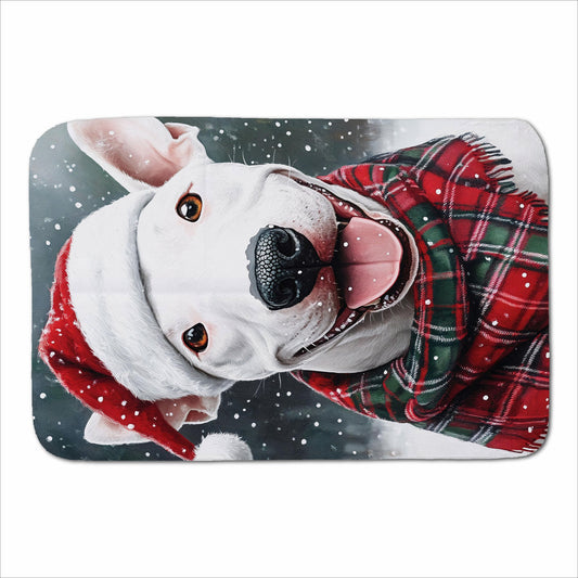 Christmas English Bull Terrier Dog Sherpa Blanket