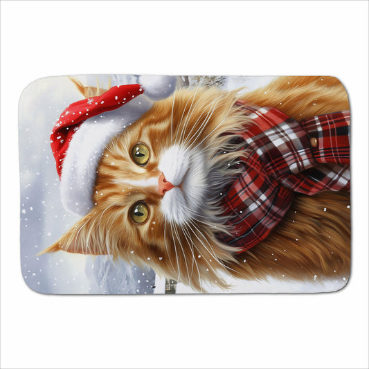 Christmas Ginger Cat Sherpa Blanket