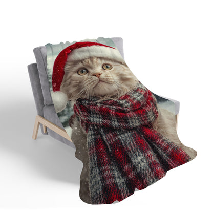 Christmas Selkirk Rex Sherpa Blanket