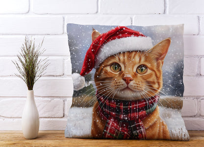 Christmas Ginger Shorthair Cat Cushion