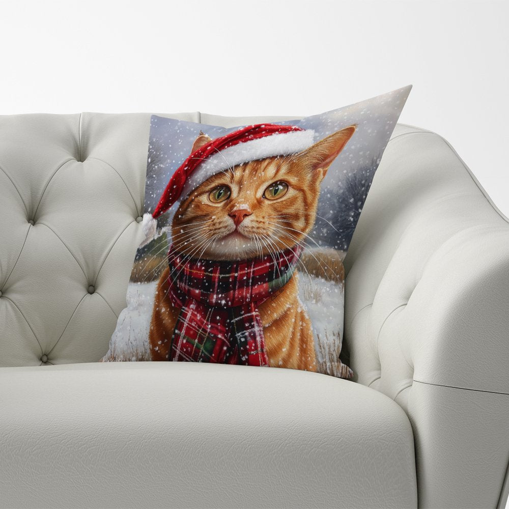 Christmas Ginger Shorthair Cat Cushion