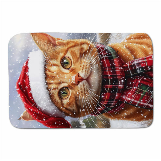 Christmas Ginger Shorthair Cat Sherpa Blanket