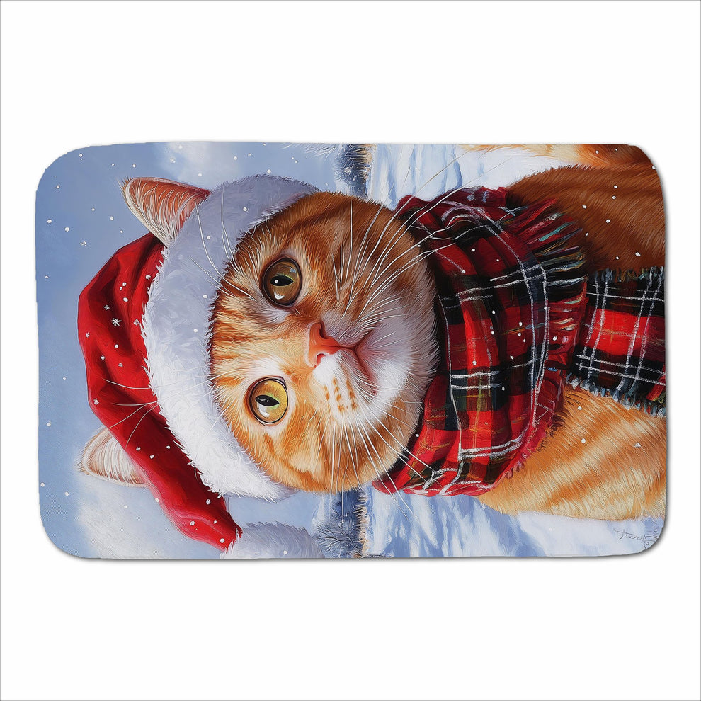 Christmas Ginger Shorthaircat Sherpa Blanket – Warren Reed - Designer