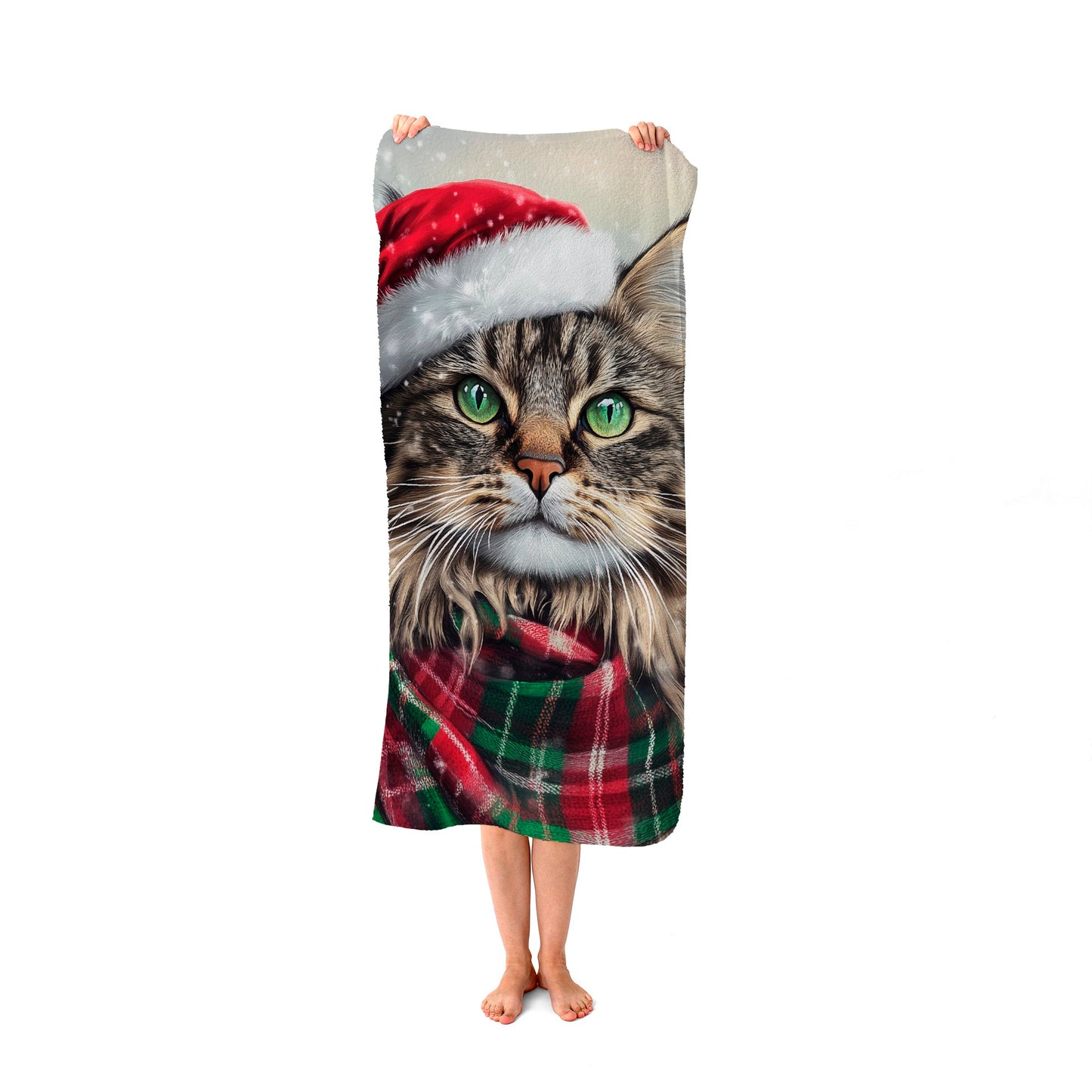 Snowy Christmas Siberian Beach Towel