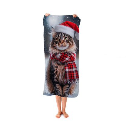 Christmas Siberian Beach Towel