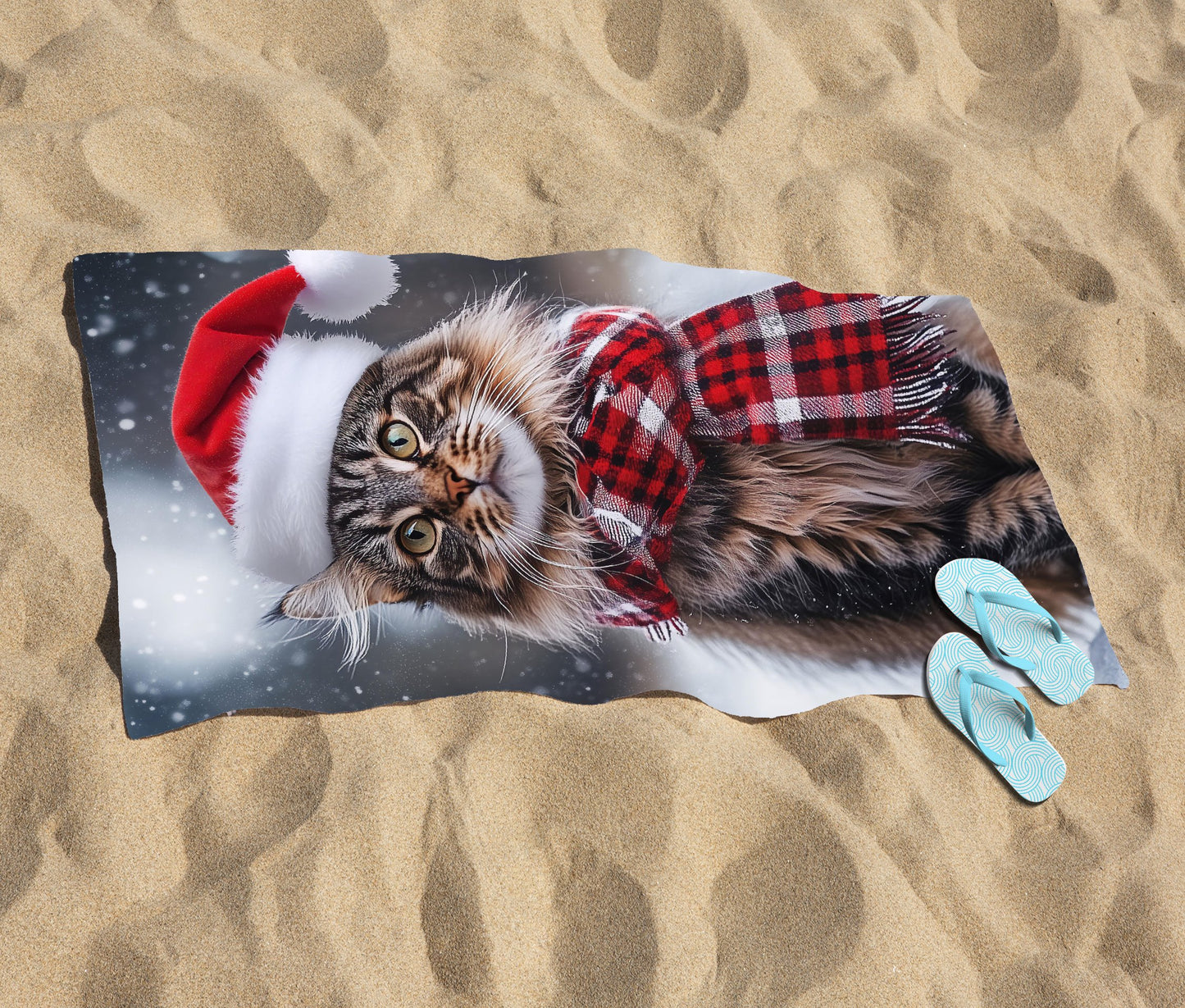 Christmas Siberian Beach Towel