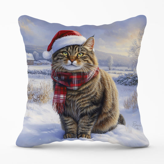 Christmas Tabby Cat Cushion