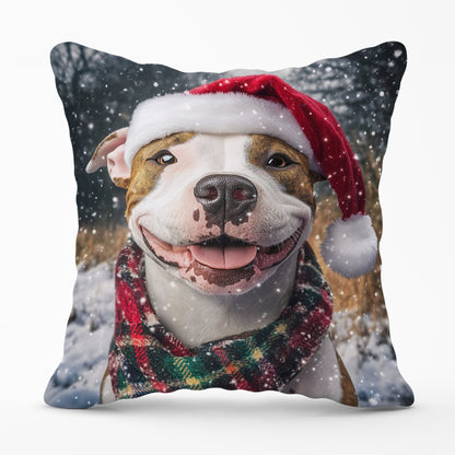 Christmas Staffy Bull Terrier Cushion