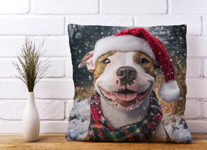 Christmas Staffy Bull Terrier Cushion