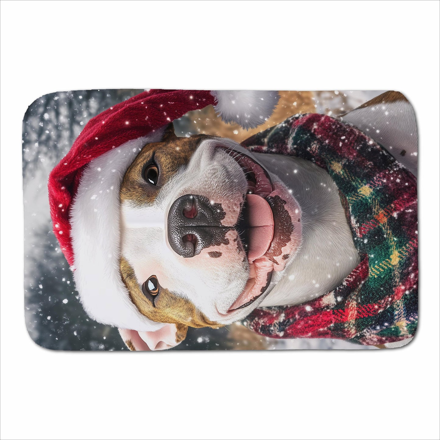 Christmas Staffy Bull Terrier Sherpa Blanket