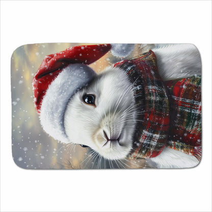 Christmas White Rabbit Sherpa Blanket