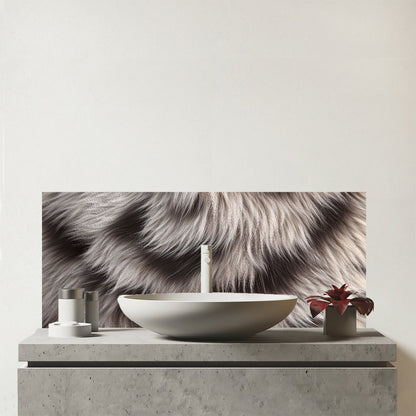 Mink Fur Print Glass Bathroom Splashback