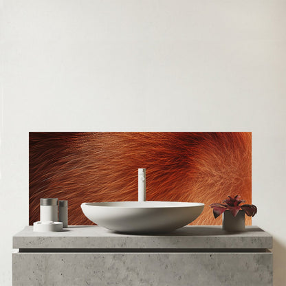 Red Panda Fur Print Glass Bathroom Splashback