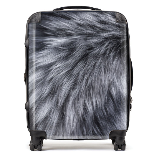 Silver Fox Fur Print Suitcase