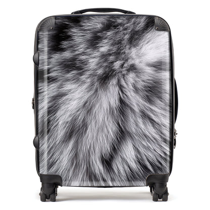 Silver Tabby Cat Print Suitcase