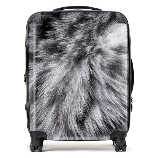 Silver Tabby Cat Print Suitcase