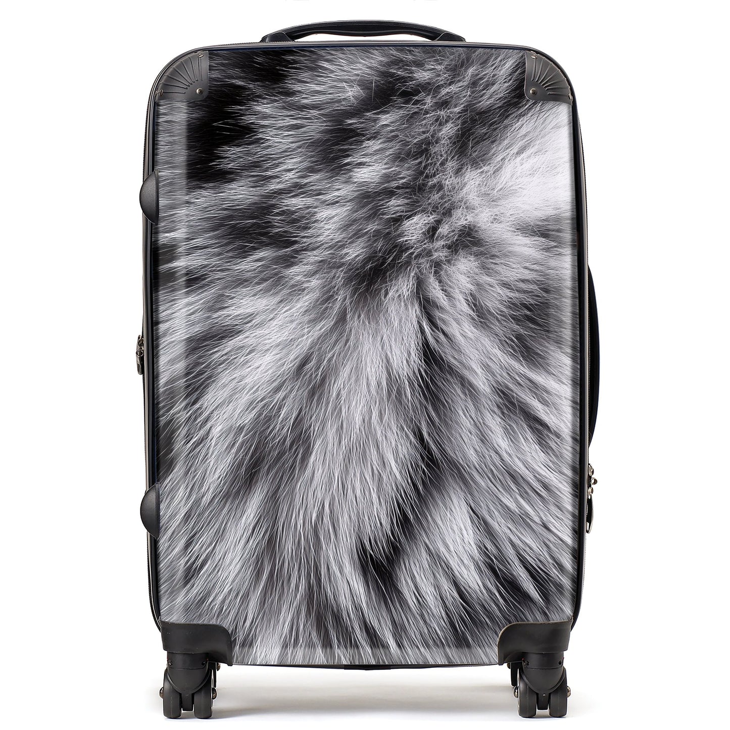 Silver Tabby Cat Print Suitcase