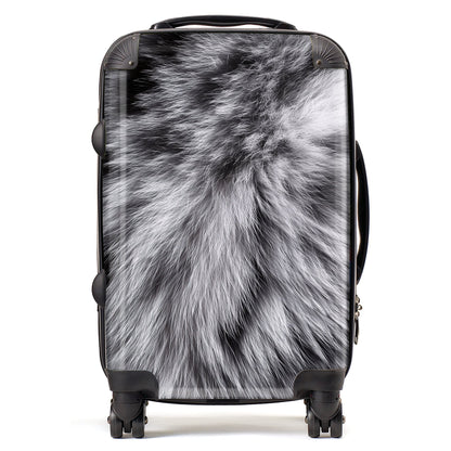 Silver Tabby Cat Print Suitcase