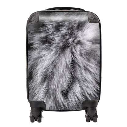 Silver Tabby Cat Print Suitcase