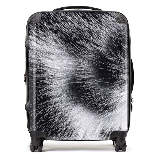 Silver Tabby Cat Fur Print Suitcase