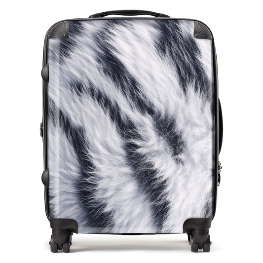 White Tiger Fur Print Suitcase