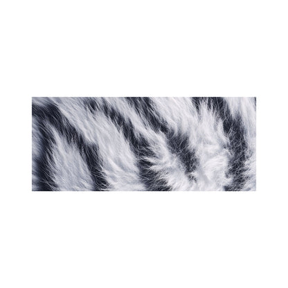 White Tiger Fur Print Glass Bathroom Splashback